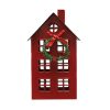 Mistletoe * | Best Pirce 10 Red House With Wreath Tabletop Decoration By Ashland