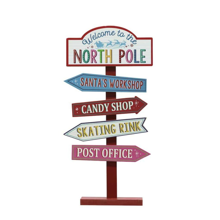 North Pole Journey * | Outlet 14 North Pole Tabletop Sign By Ashland