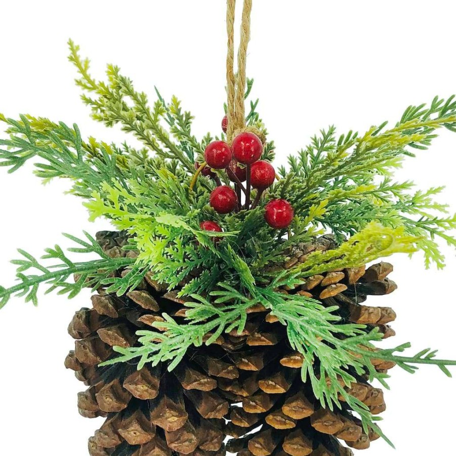 Christmas Cottage * | Cheapest 8.5 Red Berry & Pinecone Wall Accent By Ashland