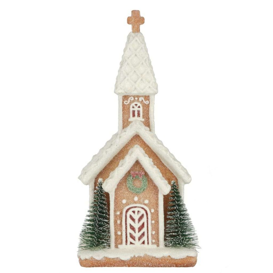 Christmas Cottage * | Flash Sale 8.5 Gingerbread Church Tabletop Accent By Ashland