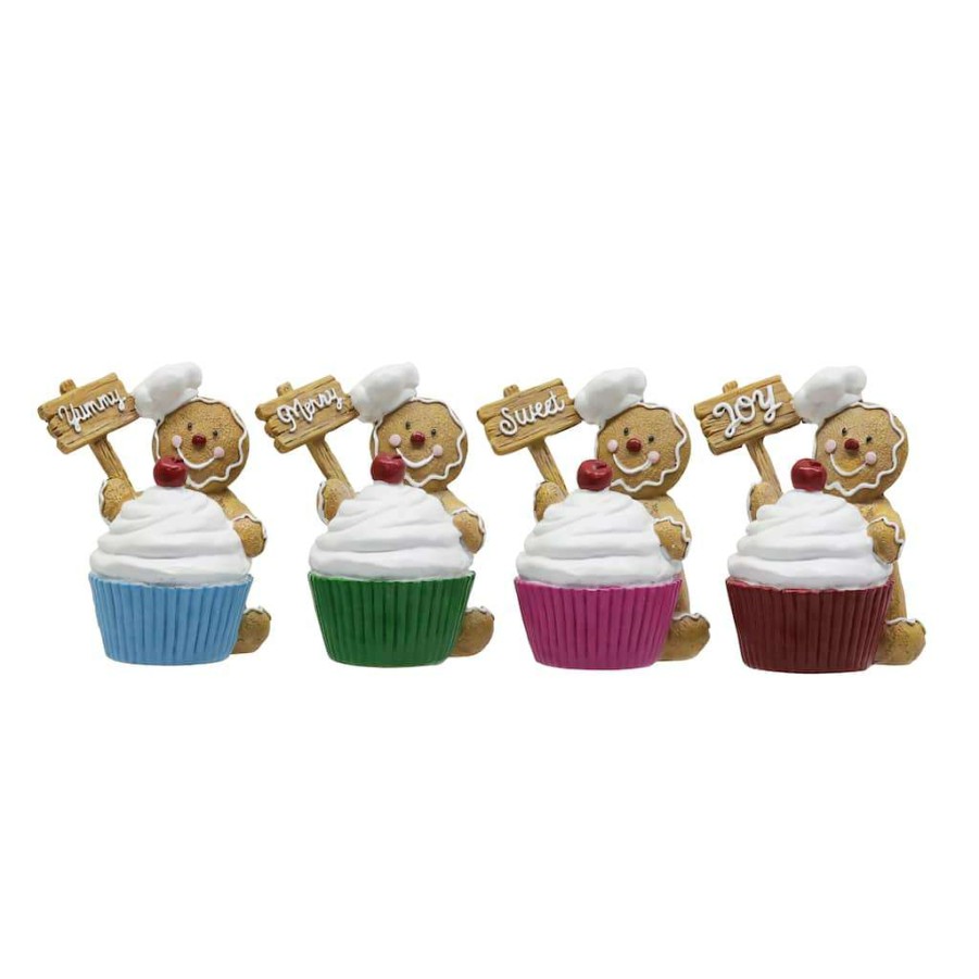 North Pole Journey * | New Assorted 4.6 Gingerbread Man Cupcake Decoration By Ashland