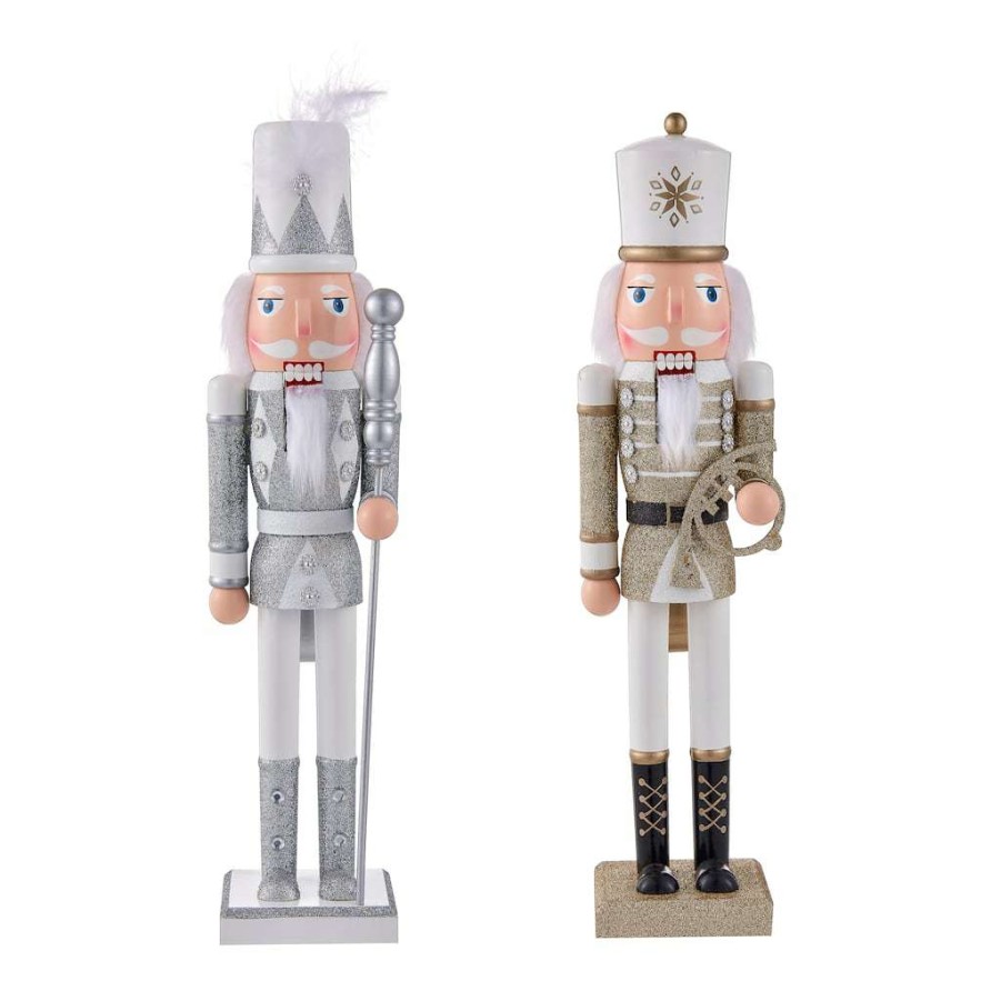 Holiday Romance * | New Assorted 16 Metallic Tabletop Nutcracker By Ashland