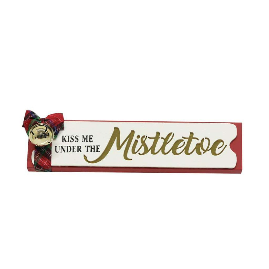 Mistletoe * | Budget Assorted 11 Mistletoe & Tis The Season Tabletop Sign By Ashland