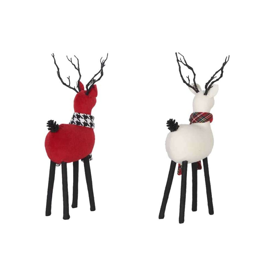 Mistletoe * | Budget Assorted 18 Deer With Scarf Tabletop Accent By Ashland