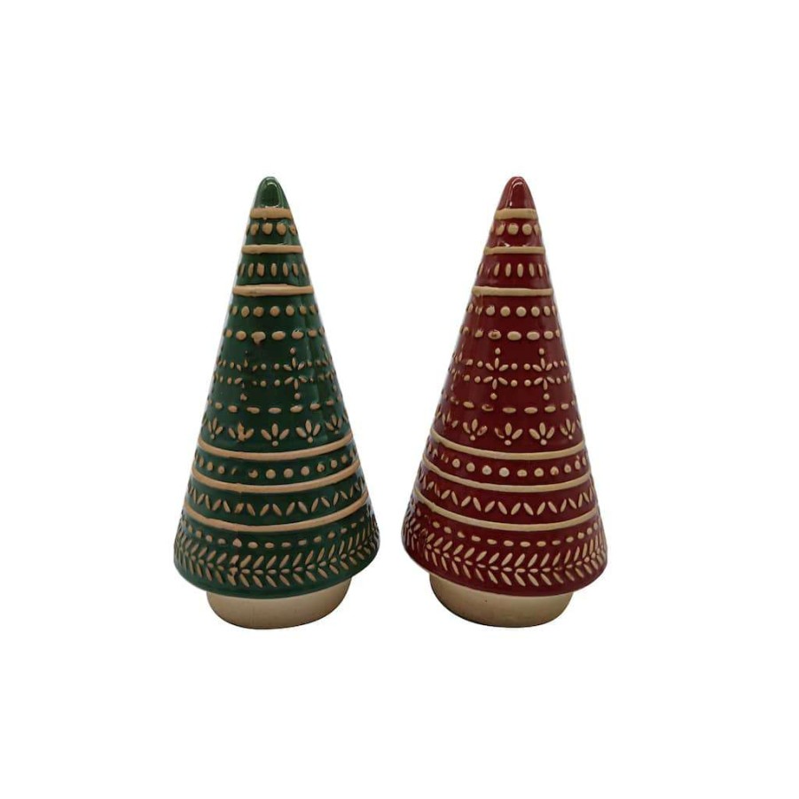 Christmas Cottage * | Buy Assorted 9 Decorative Ceramic Tree By Ashland