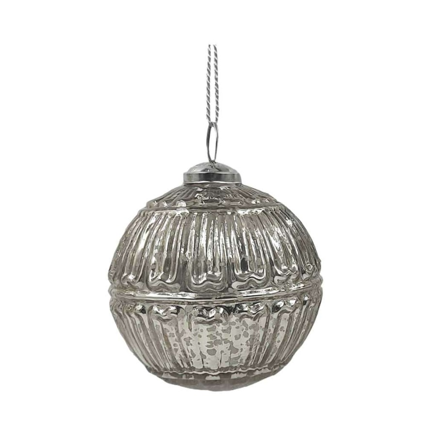 Holiday Romance * | Top 10 Assorted 4 Silver Glass Ornament By Ashland