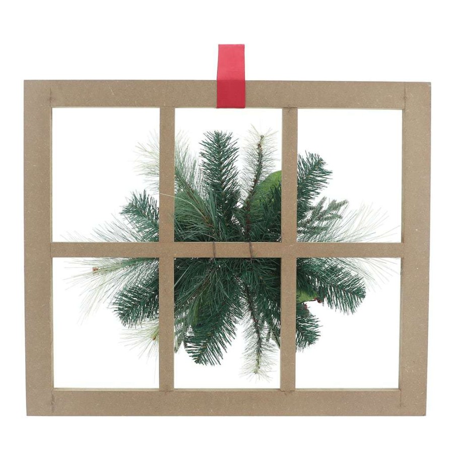 Christmas Cottage * | Discount 22 Christmas Wall Pane With Pinecones & Berries By Ashland