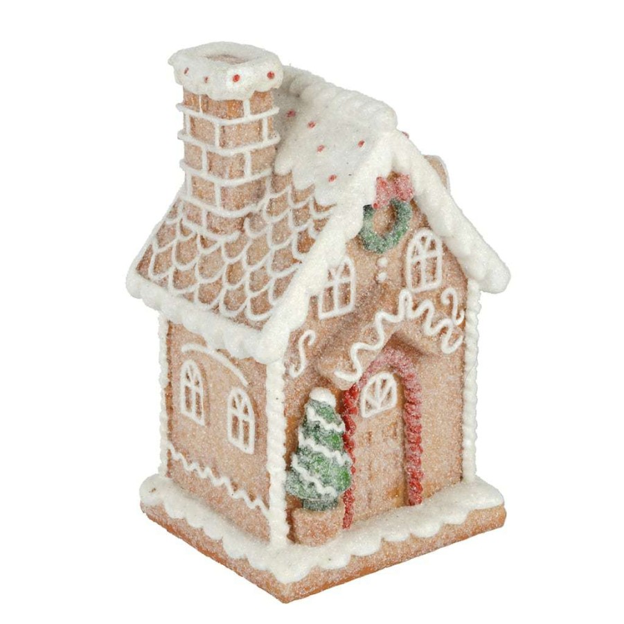 Christmas Cottage * | Buy 6.5 Snowy Tabletop Gingerbread House By Ashland