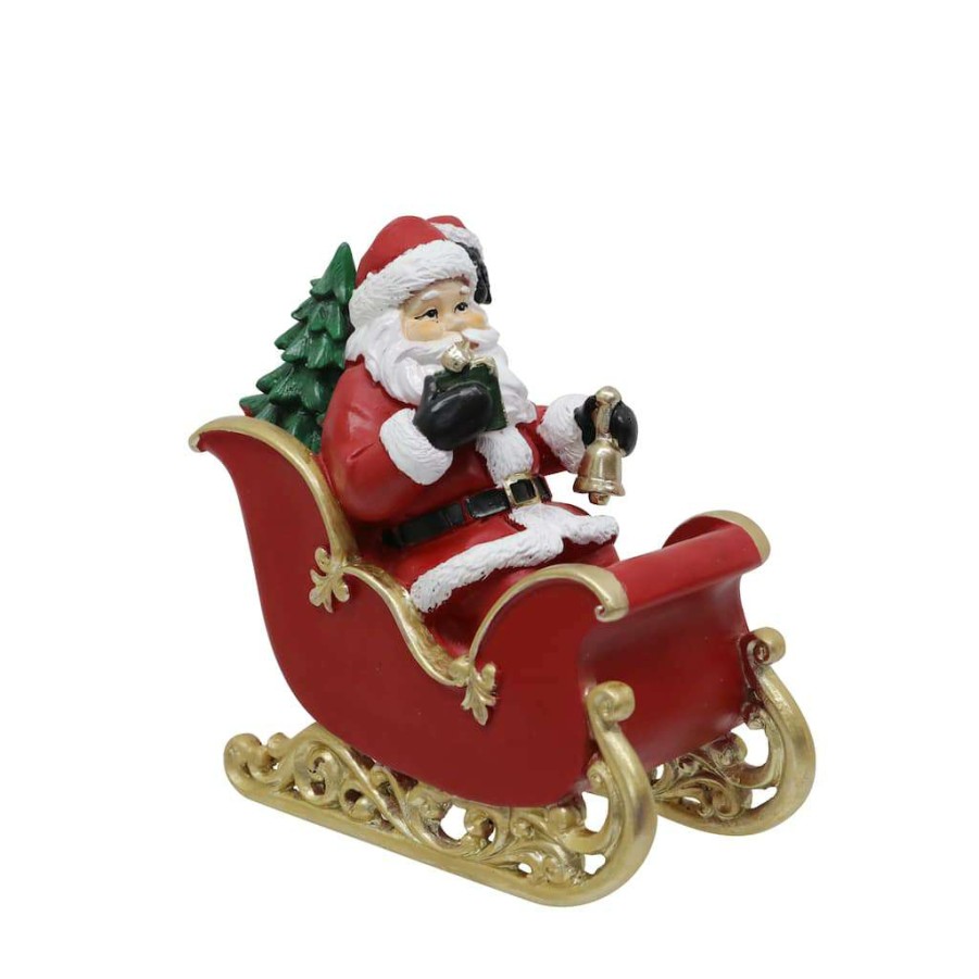 Mistletoe * | Flash Sale 8 Santa On Sleigh Tabletop Decoration By Ashland