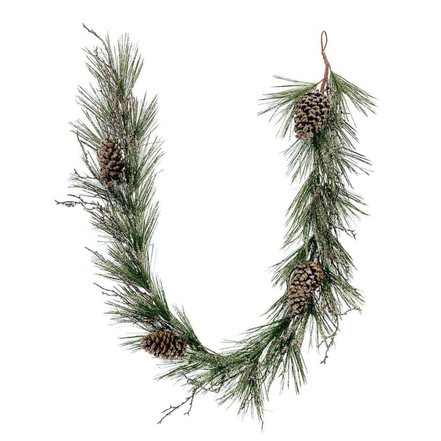 Christmas Garlands * | Hot Sale 6Ft. Flocked Balsam Fir Garland By Ashland