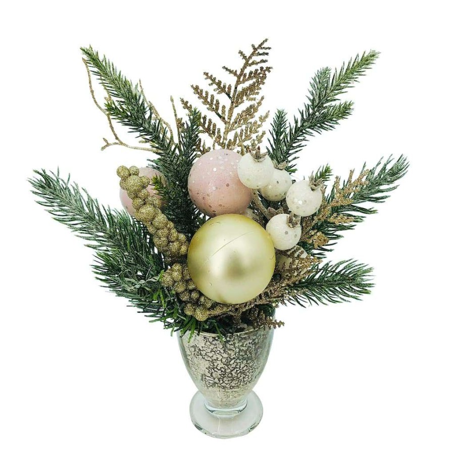 Holiday Romance * | Outlet 12 Christmas Pine Arrangement In Decorative Container By Ashland