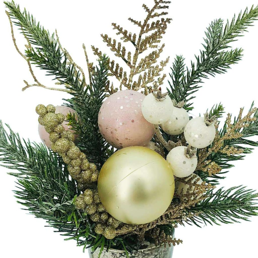 Holiday Romance * | Outlet 12 Christmas Pine Arrangement In Decorative Container By Ashland