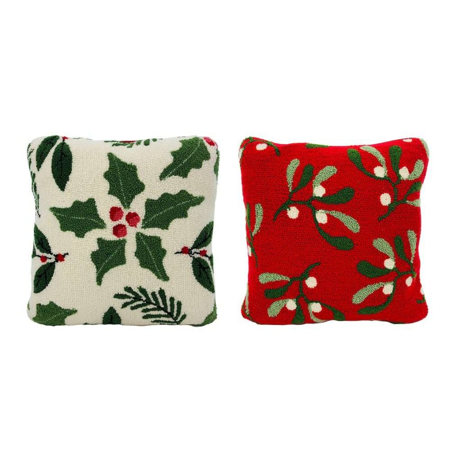 Mistletoe * | Cheapest Assorted 16" White/Red Mistletoe Pillow By Ashland