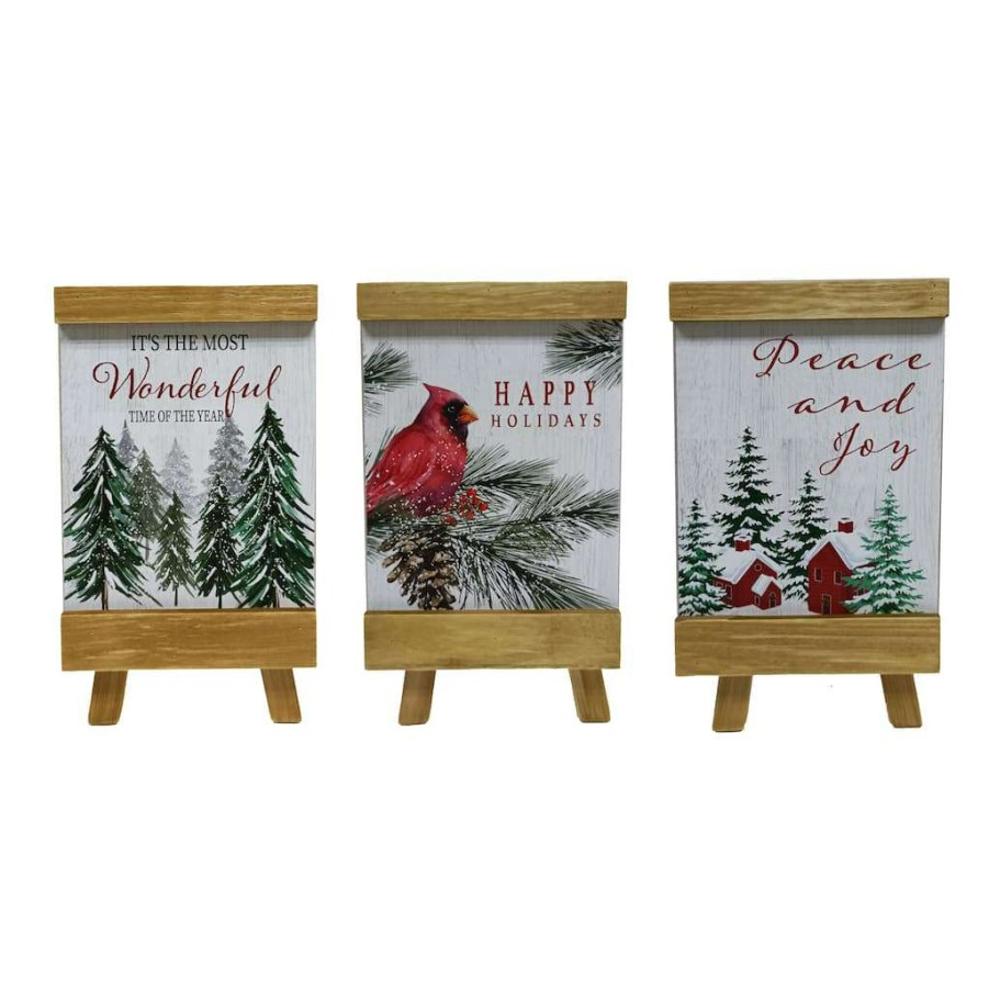 Christmas Cottage * | Top 10 Assorted 8 Christmas Tabletop Easel By Ashland