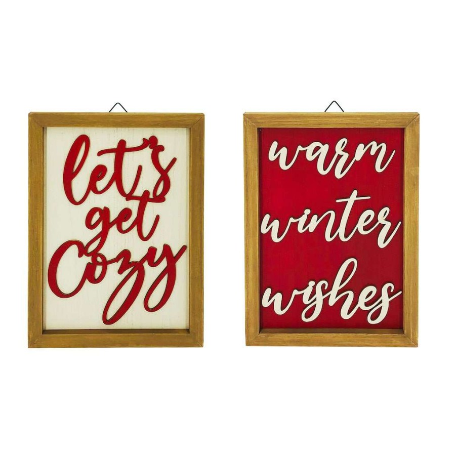 Christmas Cottage * | Discount Assorted Winter Wall Hanging By Ashland