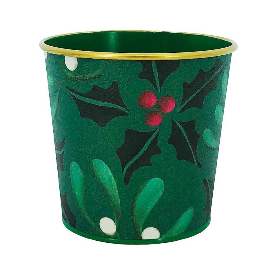 Mistletoe * | Discount Assorted 4" Mistletoe Bucket Christmas Tabletop Decor By Ashland