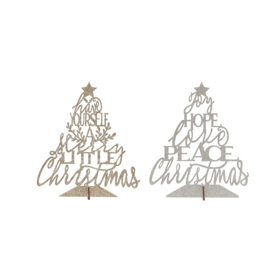 Holiday Romance * | Best Pirce Assorted Diecut Glitter Tree Wall Decor By Ashland