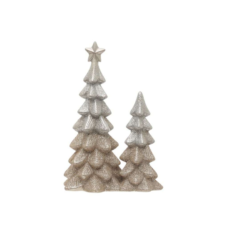 Holiday Romance * | Top 10 8 Two Tone Tabletop Small Christmas Tree Decor By Ashland