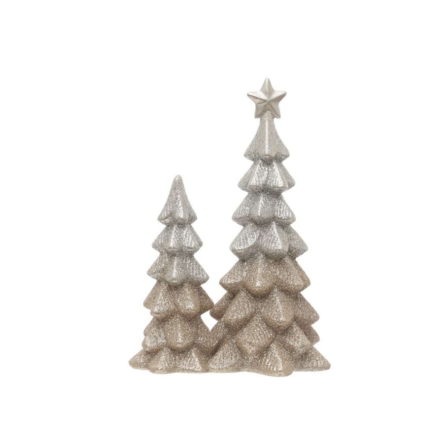 Holiday Romance * | Top 10 8 Two Tone Tabletop Small Christmas Tree Decor By Ashland