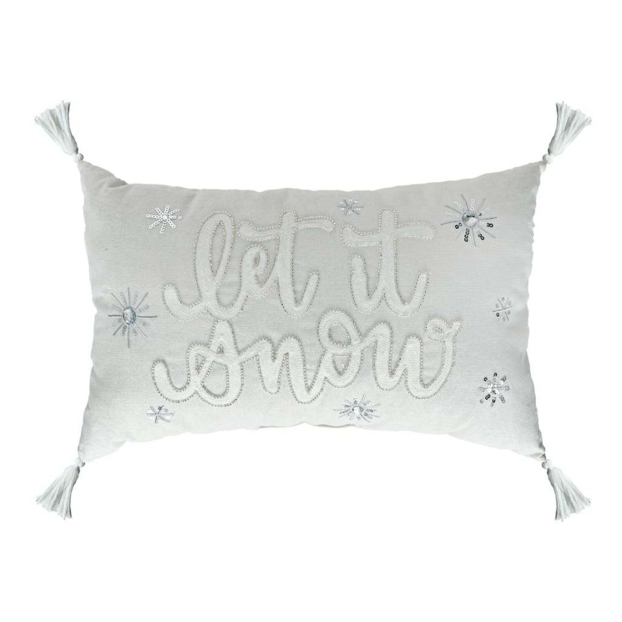 Holiday Romance * | Brand New Let It Snow Pillow With Tassels By Ashland