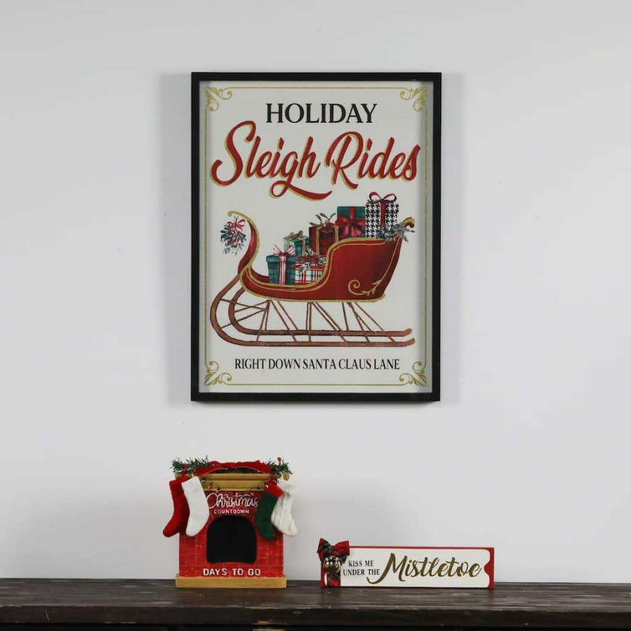 Mistletoe * | Best Reviews Of 23 Holiday Sleigh Rides Wall Sign By Ashland