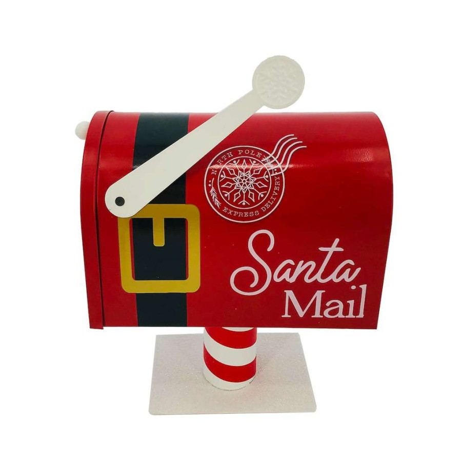 Mistletoe * | Discount 10.3" Mailbox With Santa Belt Tabletop Decor By Ashland