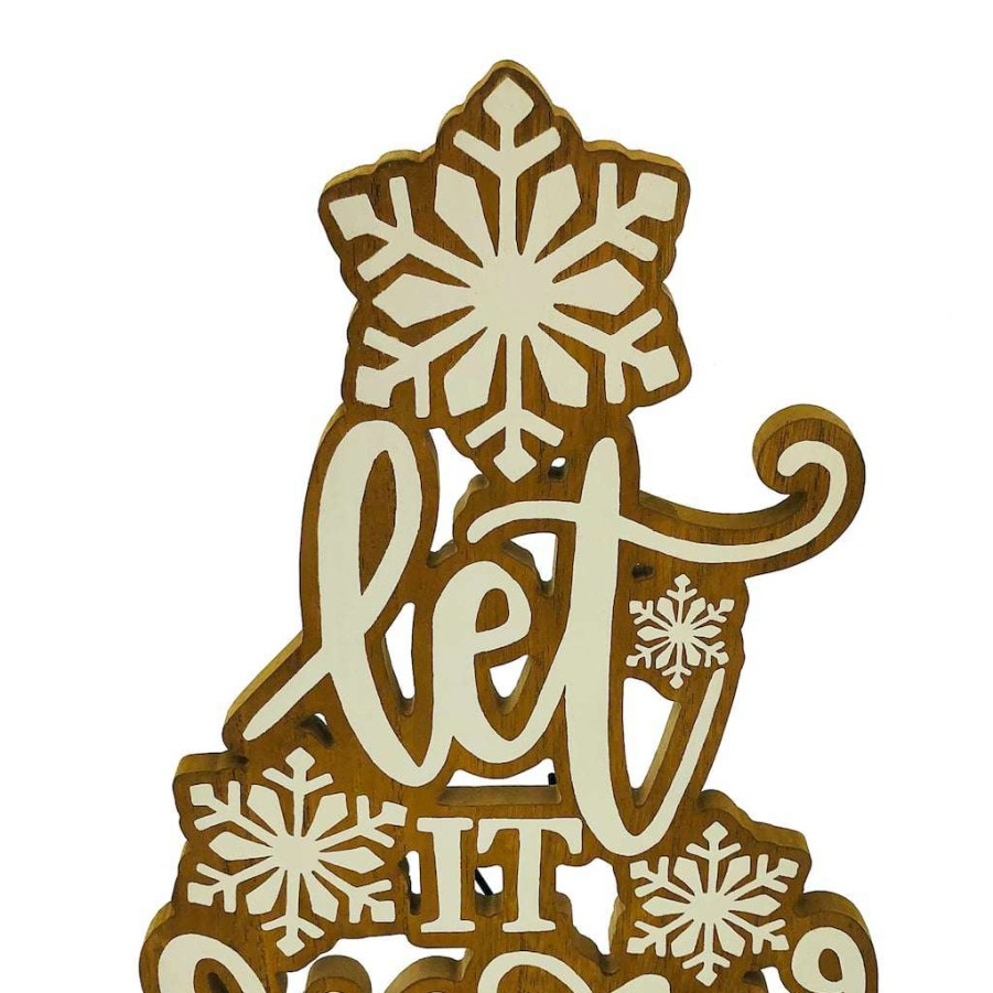 Christmas Cottage * | Best Sale 16 Let It Snow Tabletop Sign By Ashland