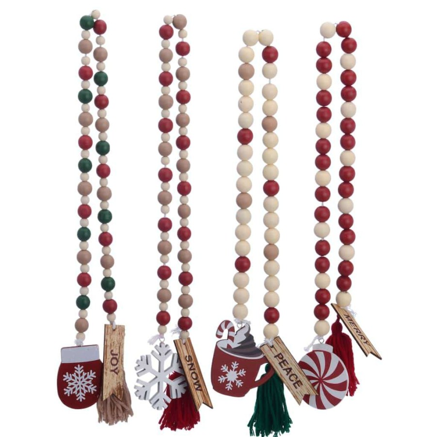 Christmas Cottage * | Top 10 Assorted 32 Holiday Beaded Garland By Ashland