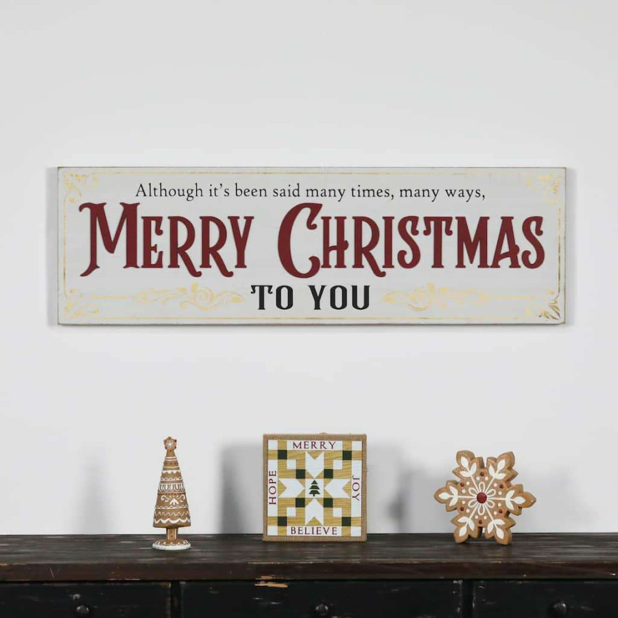 Mistletoe * | New 36 Merry Christmas To You Wall Sign Decoration By Ashland