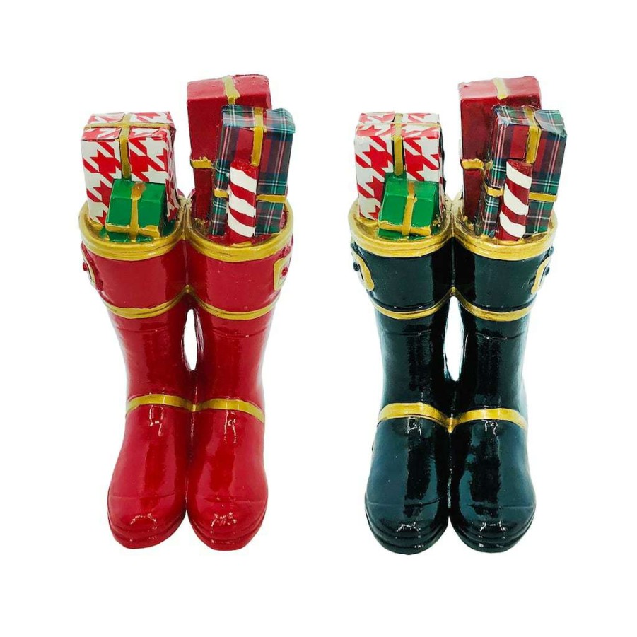 Mistletoe * | Budget Assorted 5.5" Nutcracker Boots Tabletop Decor By Ashland