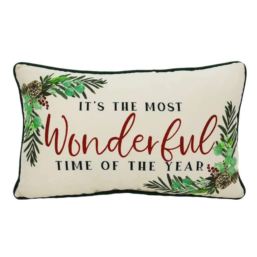 Christmas Cottage * | Buy Wonderful Time Of The Year Pillow By Ashland