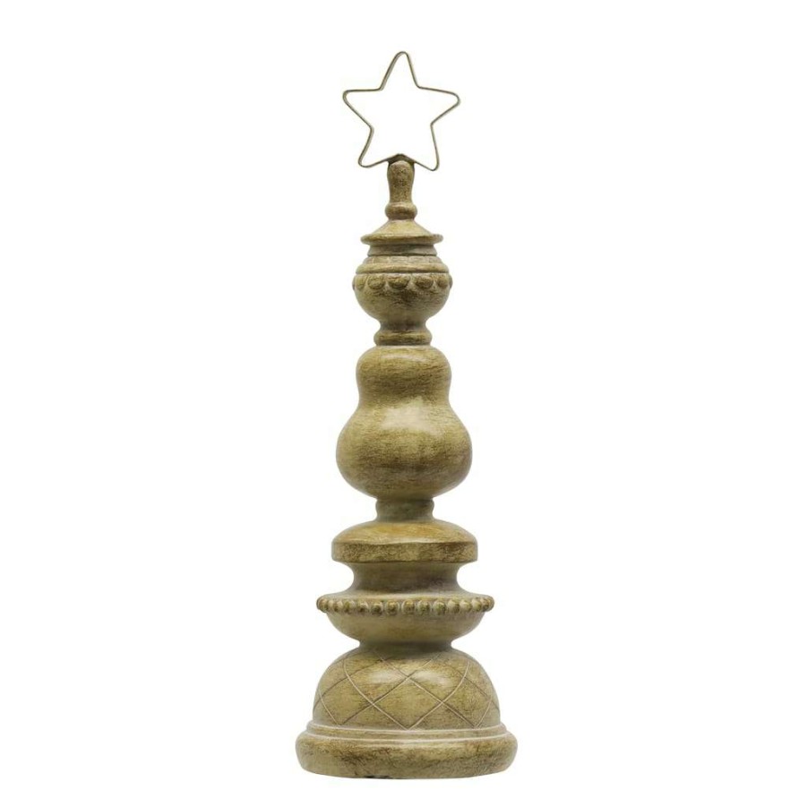 Christmas Cottage * | Buy 14 Brown Tabletop Tree-Shaped Accent With Star By Ashland